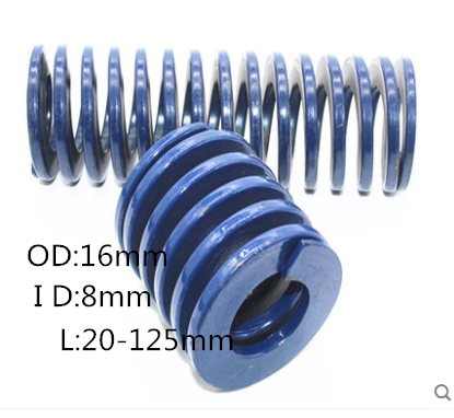 2Pcs Blue Light Load Spiral Stamping Compression Die Spring Outer Diameter 16mm Inner Diameter 8mm Length 20-125mm ► Photo 1/3