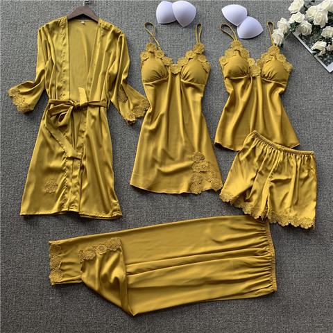 Satin Home Clothes Nightwear  Satin Striped Pajamas Women - Pajama Set  Women's Satin - Aliexpress