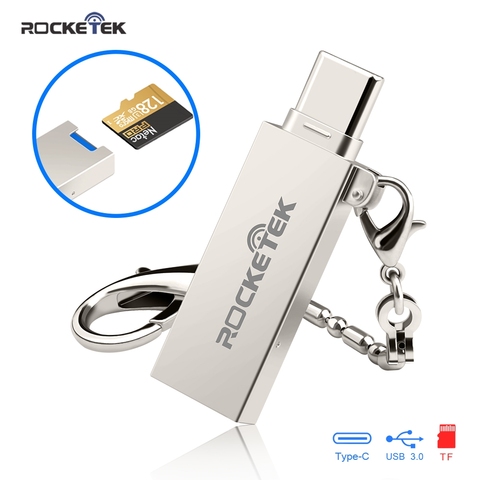 Rocketek type c usb 3.0 Aluminum otg phone multi memory card reader adapter cardreader for micro SD/TF microsd computer laptop ► Photo 1/6