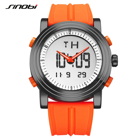 SINOBI Sports Watches Men Women Dual Display Analog Digital LED Electronic Quartz Wristwatches Men reloj Waterproof Alarm Clock ► Photo 1/6