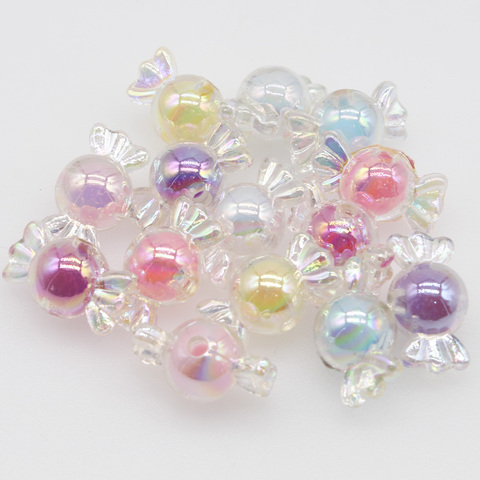 CHONGAI 25Pcs Acrylic Lovely Candy Beads Rainbow AB Spring Color Beads For Jewelry Making DIY Necklace Crafts Beads Accessories ► Photo 1/5