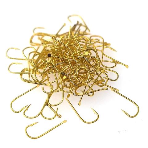 100-pieces Worm Hook Gold Light-Wire Fly Fishing Hooks Jig Hook Carp Rig Hooks Fishhook Live Bait Hook ► Photo 1/6