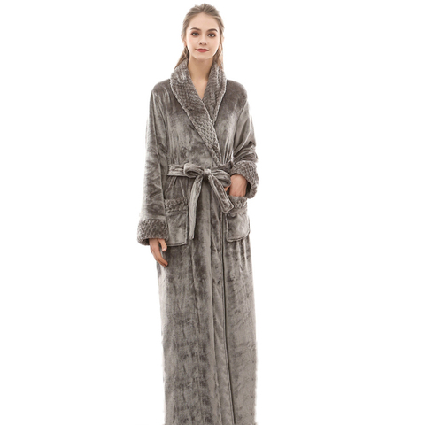 Lovers Long Bathrobe Women Men Warm Silk Kimono Bath Robe Male Bathrobes Femme Dressing Gown for Bride Wedding Bridesmaid Robes ► Photo 1/6