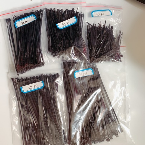 500pcs Black/ white 3x60 3x80 3x100 3x120 3x150mm Assorted Self-locking Nylon Cable Ties Plastic Zip Tie Loop Wire Wrap Zip Ties ► Photo 1/6