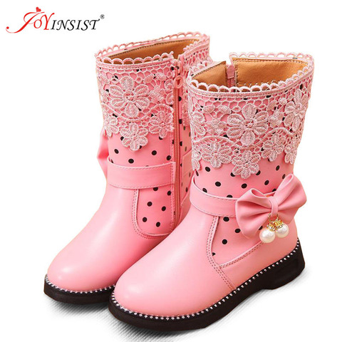 2022 New High Girls Fashion Shoes Girls Snow Boots Children's Boots General Leather Shoes for Girls ► Photo 1/3