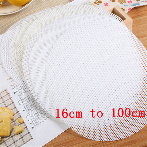 white Round Dumplings Mat Steamer paper Silicone Steamer Non Stick Pads Buns Baking Pastry Dim Sum Mesh mat Cooking Accessories ► Photo 1/6