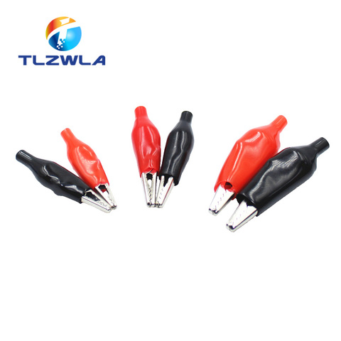 10Pcs 28MM 35MM 45MM Metal Alligator Clip Crocodile Electrical Clamp Testing Probe Meter Black Red with Plastic ► Photo 1/5