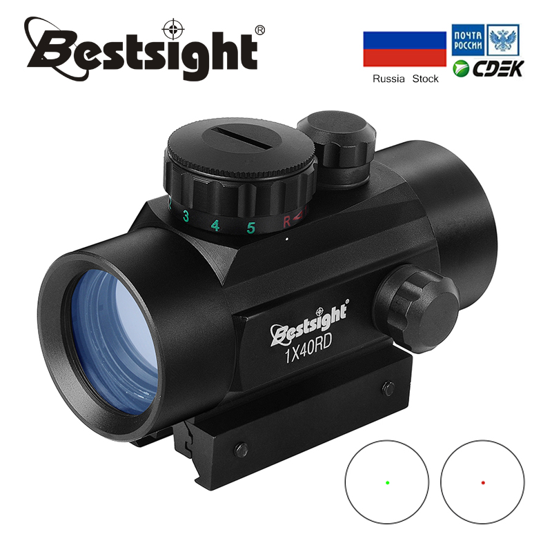 1 x 40 Red Green Dot Sight Scope Hunting 11mm 20mm Rail Mount Collimator Sight 