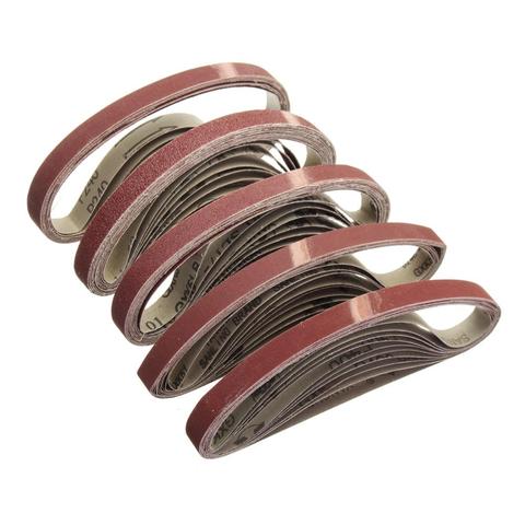 10Pcs 15x452mm Sanding Belt 60/120/240/400/600 Grit for M10 Sander Adapter Polishing Machine Abrasive Tools ► Photo 1/6