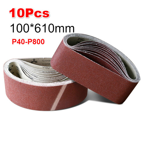 10pcs 100*610mm Sanding Belts 40-800 Grits Sandpaper Abrasive Bands for Sander Power Rotary Tools Dremel Accessories ► Photo 1/5
