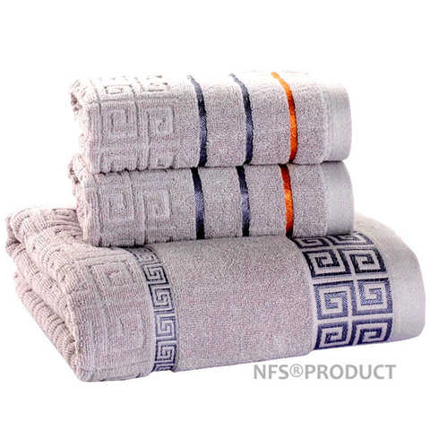 3 Pack Cotton Towel Set For Bathroom 1PC Bath Towel 2PCS Hand Face Towels For Adults Terry Washcloth Travel Beach Sport Towels ► Photo 1/6