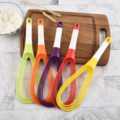 1Pcs Multifunction Rotatable Balloon And Flat Whisk Egg Beater Plastic Hand Knead Dough Blender Egg Mixer Tools Kitchen Gadget ► Photo 1/6