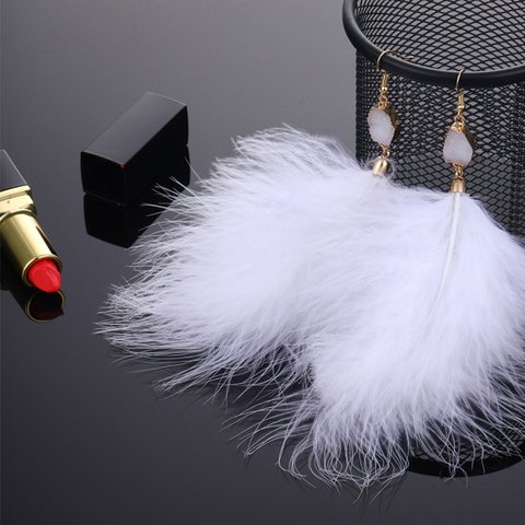 European And American Fashion Brand Earrings For Woman Exaggerated Feather Plush Earrings Luxury Temperament Earrings ► Photo 1/6