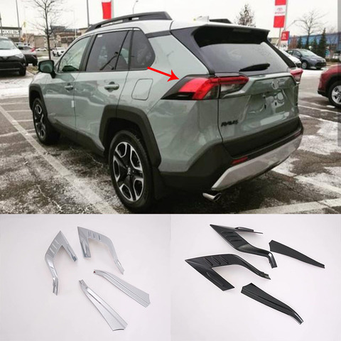 4pcs ABS Chrome Rear Tail Light Lamp Cover Sticker Decoration Trim Accessories For Toyota RAV4 2022 ► Photo 1/6