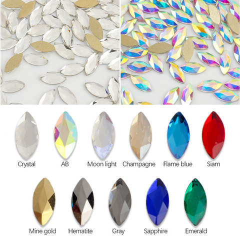 30pcs Horse eye Nail Rhinestones Crystals Flatback Glass Stones Manicure Nail Art Decoration Charms Gem Jewelry Accessories ► Photo 1/6