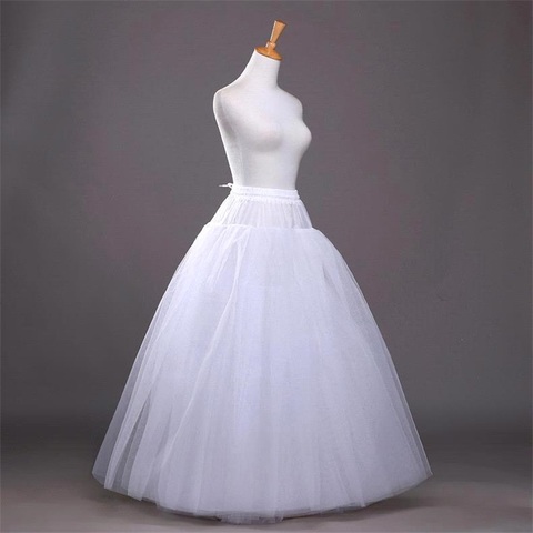 NUOXIFANG 2022 Cheap White A-line Wedding Accessories Ball gown tulle hoopless Petticoat Crinoline Skirt Waist adjustable jupon ► Photo 1/6