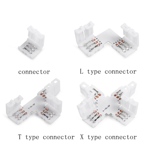 L T X Shape 2pin 3pin 4pin 5pin 6pin LED Connector For connecting corner right angle 5050 SMD RGB RGBW 3528 2812 LED Strip 5pcs ► Photo 1/6