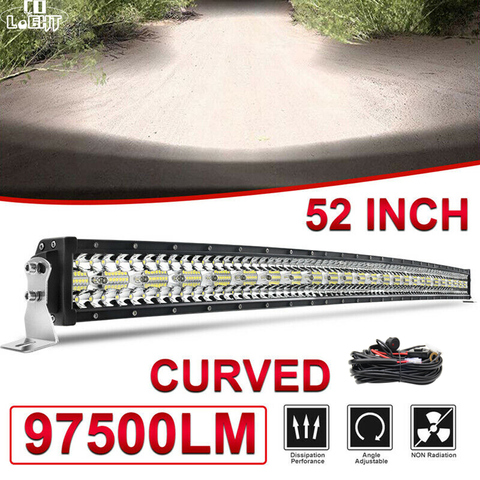 CO LIGHT 12D 52'' Curved Led Light Bar 97500LM 3-Rows Combo Led Work Light Bar for Driving Offroad Car Truck 4x4 SUV ATV 12V 24V ► Photo 1/6