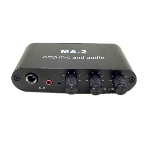 6.5mm Dynamic Microphone 3.5mm Condenser Microphone Amplifier Headphone Amplifier Music Audio Preamplifier Mixing Board MA-2 ► Photo 1/4