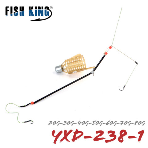 FISH KING 1pc Two Hooks 20g-80g Carp Trap Basket Feeder Holder Bait Cage Fishing Accessory With Connector For Carp Feeder ► Photo 1/6