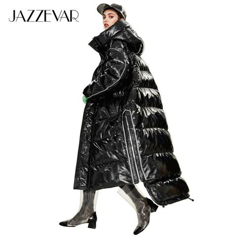 JAZZEVAR 2022 Winter new arrival women down jacket outerwear quality loose clothing fashion style long winter coat women Y9047 ► Photo 1/6