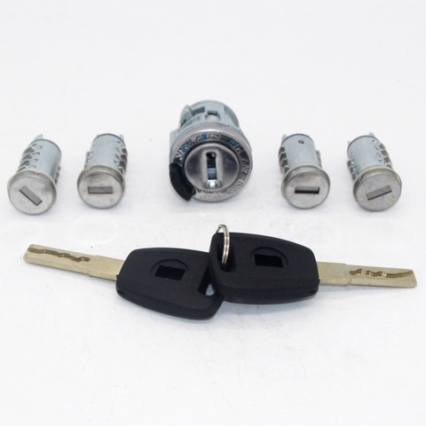 5pcs Complete Set Ignition Door Trunk Lock Barrel Cylinder for Fiat with SIP22 Blade keys ► Photo 1/6