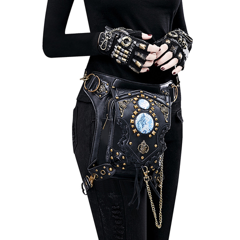 Unisex Steampunk Bag Steam Punk Retro Rock Gothic Goth Shoulder Waist Bags Packs Victorian Chain Bags Drop Leg Thigh Holster Bag ► Photo 1/6