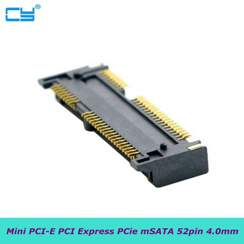 Mini PCI-E PCI Express PCie mSATA 52pin 4.0mm height socket female socket connector adapter onboard SMT for SSD best price ► Photo 1/6