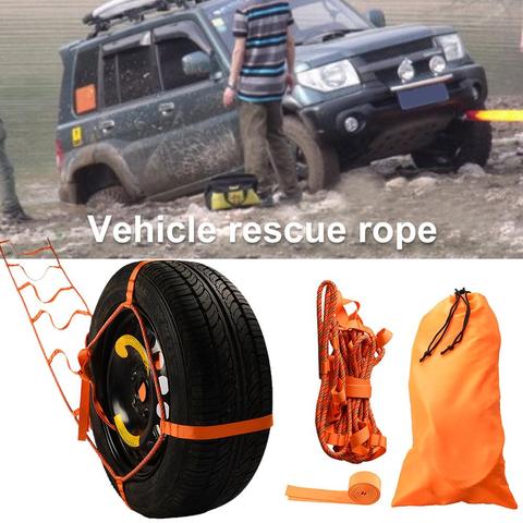 Universal Car Anti-skid Emergency Tire Strap Rescue Trailer Rope Winch Towing Ropes Rescue Rope For Muddy Road Sand Rescue ► Photo 1/1