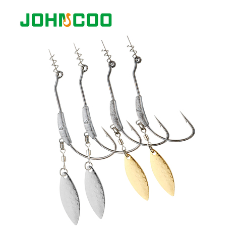 JOHNCOO 2-9g Crank Offset Fishing Hook 8pcs Lead Jig Head Fishhook For Soft Worm Lure Barbed Fishing Hooks ► Photo 1/6