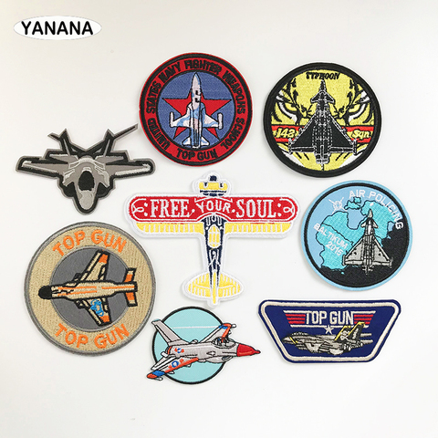 airplane Aircraft Fighter Aeroplane fighter plane jet Badge Iron on stickers Patches for Individual clothing stickers ► Photo 1/6