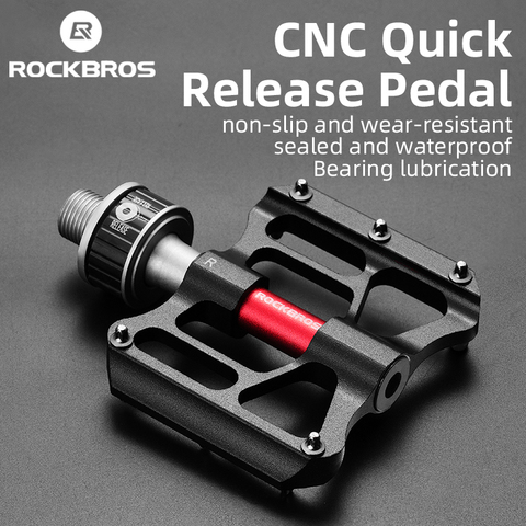 ROCKBROS Bicycle Pedales Mtb Quick Release CNC Rainproof Seal Bearing 8.2cm Widened Non-slip Chrome Molybdenum Bike Road Pedal ► Photo 1/6