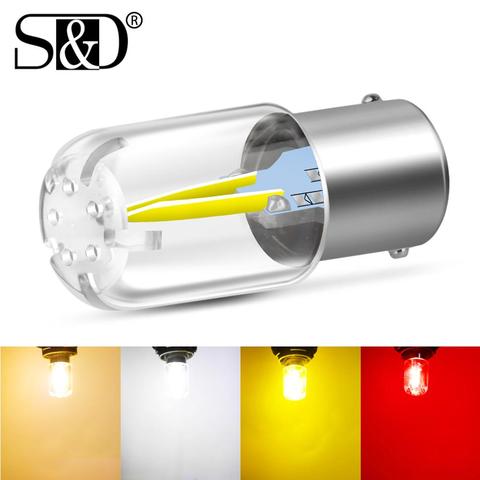 1pc Super Bright COB P21W BA15S 1156 1157 BAY15D P21/5W Led Bulbs Car Turn Signal Lamp Auto Reverse Lights Yellow Red White 12V ► Photo 1/6