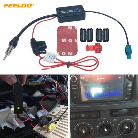 FEELDO 1Pc Car Antenna FAKRA AM/FM Radio Signal Amplifier Booster For Audi Volkswagen Aerials Fakra Anteena Booster Parts ► Photo 1/6