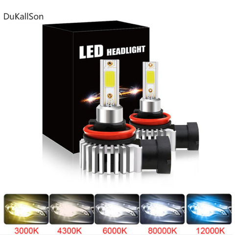 Auto Lamp H4 Led Headlight Bulb High Low Beam Diodes COB Chips No Fan Automotive Motorbike Light 80W 12000lm 6000K 12V 24V ► Photo 1/6
