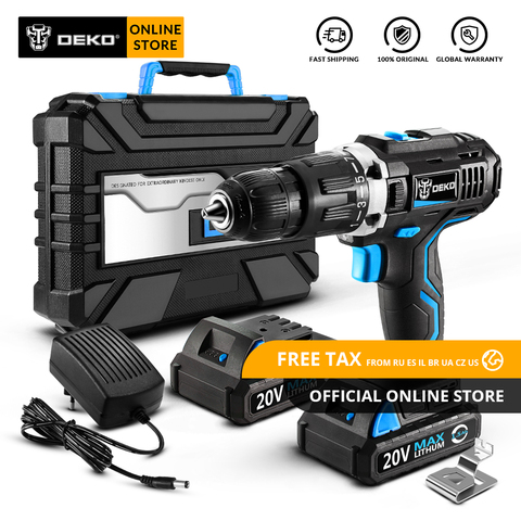 Original DEKO GCD20DU3 20V MAX Impact Cordless Drill Electric Screwdriver Lithium-Ion Power Driver Variable Speed with LED Light ► Photo 1/6