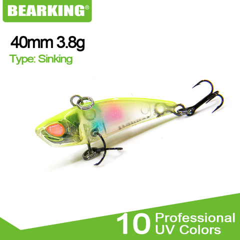 Perfect Bearking fishing lures, hard bait, vib(lip less) 40mm 3.8g, sinking,good quality baits,3D eyes,vmc hooks ► Photo 1/6
