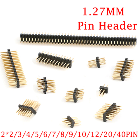 50Pcs 1.27mm 1.27 Double Row Male 2~40P Breakaway PCB Board Pin Header Connector Strip Pinheader 2*3/4/5/6/7/8/10/12/15/20/40p ► Photo 1/6