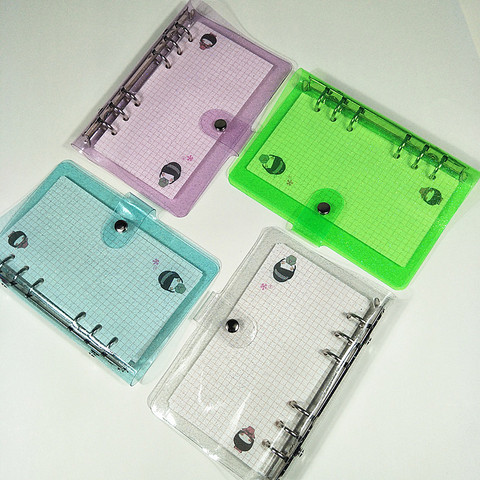 A5 A6 A7 PVC Notebook diary Cover Glitter Loose Leaf Ring Binder NoteBook Planner Clip ► Photo 1/5