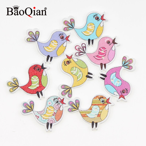 50Pcs Birds Pattern Sewing Accessories Wooden Buttons For Clothes Knitting Crafts Scrapbooking DIY Needlework Decoration 19x23mm ► Photo 1/4