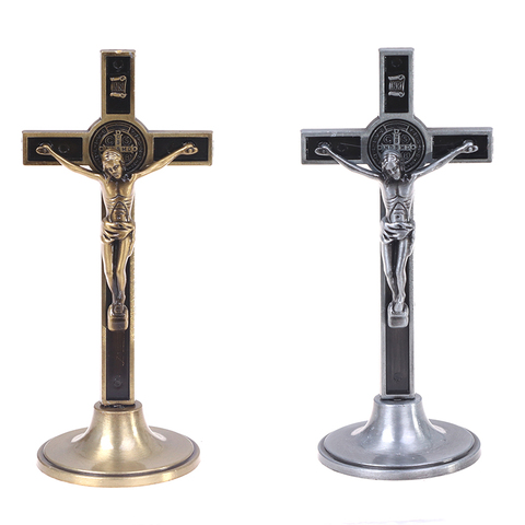 Church Relics Jesus on the Stand Cross Wall Crucifix Antique Home Chapel Decor 1pc ► Photo 1/6