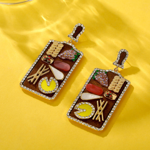 Lost Lady Stylish Large Statement Earrings for Women Zircon Enamel Dangle Earrings Wholesale Jewelry Dropshipping Female Bijoux ► Photo 1/6