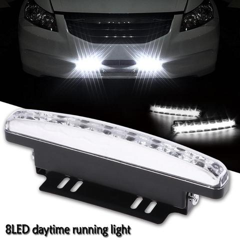 12V DRL New Car Styling 8 LED Daytime Driving Running Light DRL Car Fog Lamp Waterproof White Bright Light 6000K Strong Light ► Photo 1/6