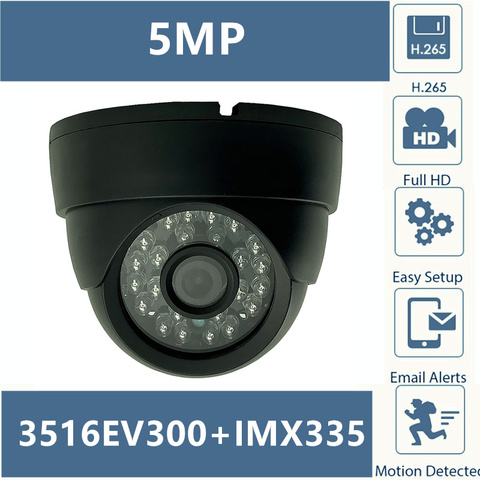 5MP 3516EV300+Sony IMX335 IP Ceiling Dome Camera 2592*1944 H.265 Low illumination Plastic 24 LEDs IRC Onvif CMS XMEYE P2P ► Photo 1/6