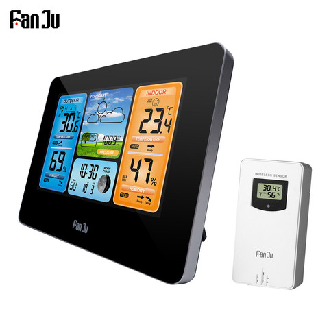 FJ3373 Multifunction Digital Weather Station LCD Alarm Clock Indoor Outdoor Weather Forecast Barometer Thermometer Hygrometer ► Photo 1/6