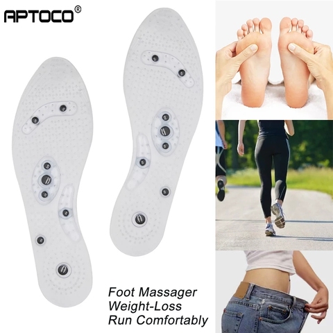 Aptoco Magnetic Therapy Silicone Insoles Transparent Slimming Insole Massage Foot Care Shoe Pad Sole Unisex ► Photo 1/6