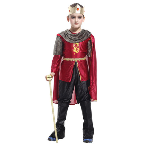 Kids Child Medieval Middle Age Royal Fighter Knight Costume Honorable Prince King Costumes Carnival Purim Halloween Cosplay ► Photo 1/6