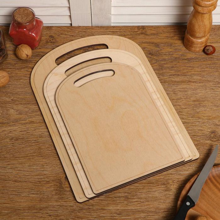  A set of double-sided chopping boards with a blood drain, cylinder, handle cutout, 3 pieces 5122666 Kitchen supplies  ► Photo 1/4