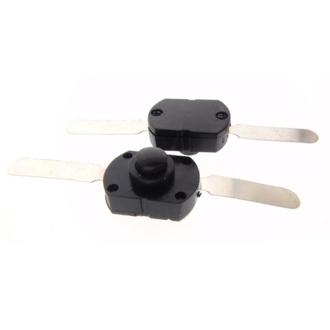 10PCS 1712-CC ON OFF Black Flashlight Control Switch 2 pins Table Light Longer Feet Parallel Central Button 17*12mm ► Photo 1/6