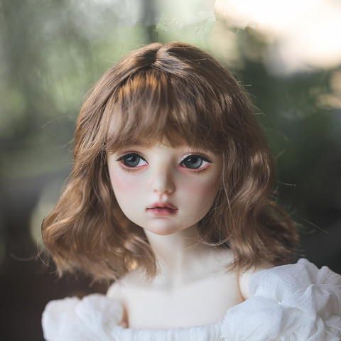 BJD doll wig suitable for 1/3 1/4 1/6 Blythes size air bangs in short wig imitation mohair cute curly hair doll accessories ► Photo 1/4